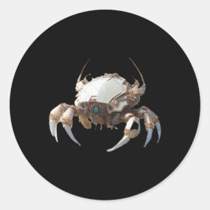 Redonda De Robot Crab Pegatina