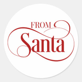 Redonda De Santa Claus Navidades Pegatina de la ronda de v