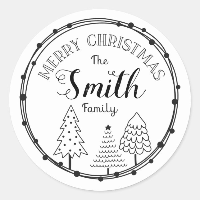 Redonda Decoración Pegatina de nombre familiar personaliza (Anverso)