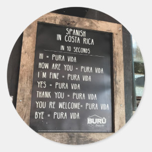 Redonda Definiciones del Pegatina Pura Vida