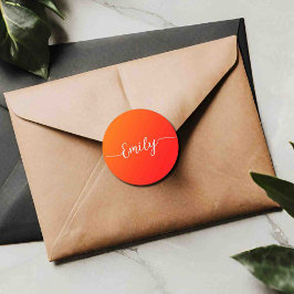 Redonda degradado naranja -add name pegatina redondeo clás