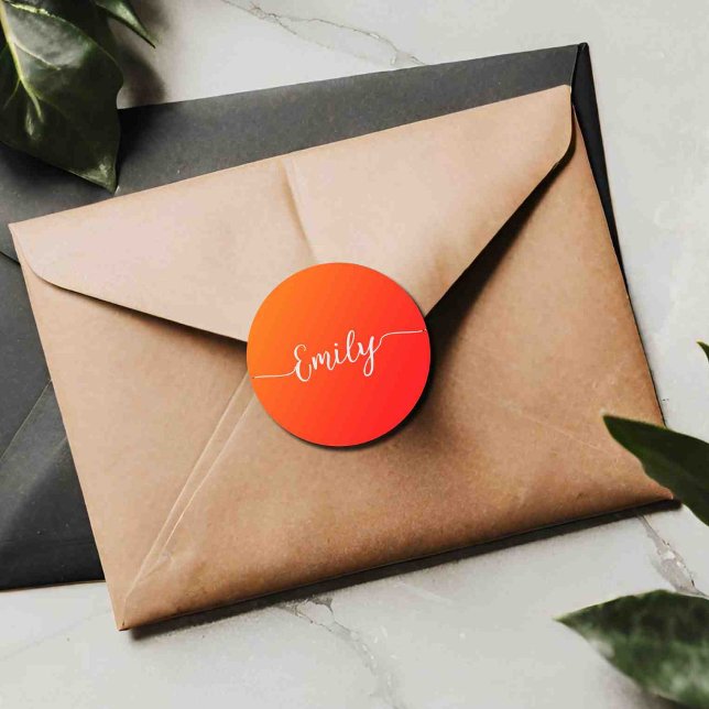 Redonda degradado naranja -add name pegatina redondeo clás (Subido por el creador)