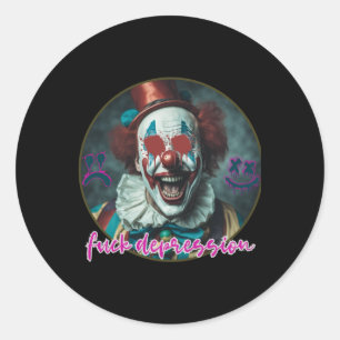 Redonda Depresión del dólar - Payaso - Pegatina de Salud M
