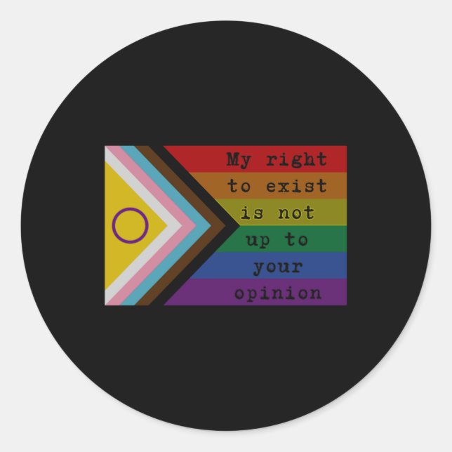 Redonda Derecho Al Pegatina Existente (Anverso)