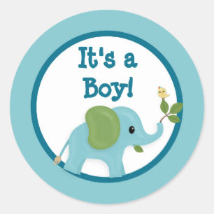 Redonda Desfile Animal pegatina Baby Shower APK#4 elefante