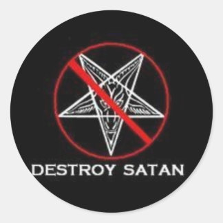 Redonda Destroy Satan Pegatina