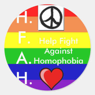 Redonda Detener el Pegatina de homofobia
