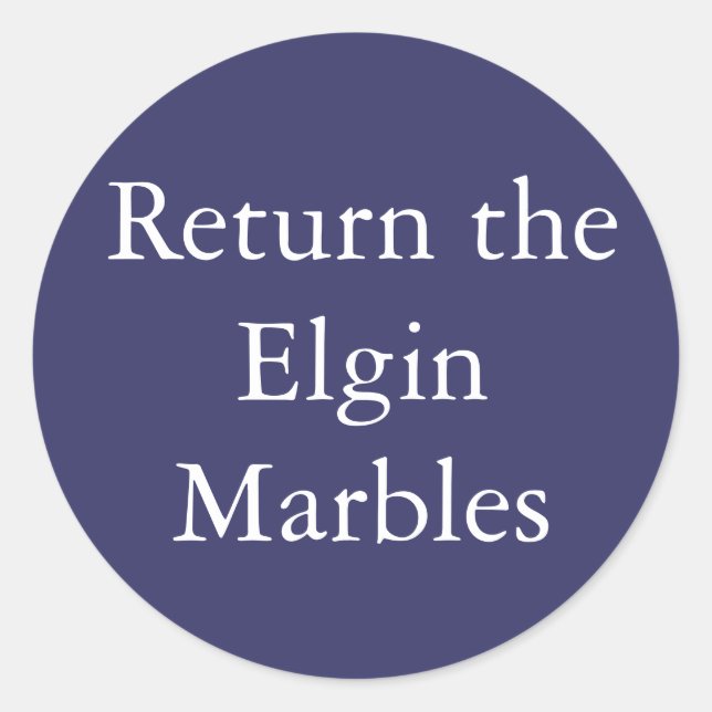 Redonda Devolver El pegatina De Los Mármoles De Elgin (Anverso)