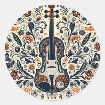 Día nacional del violín: Pegatina melodía con arte