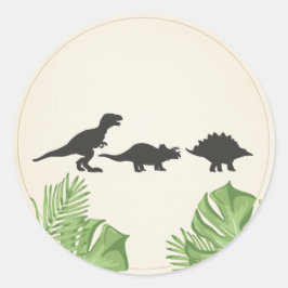Redonda Dino Pegatina Dinosaurio
