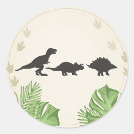 Redonda Dino Pegatina Dinosaurio