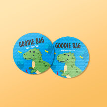 Dinosaur T-rex Goodie Bag Swag Bag Pegatina