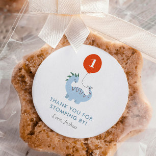 Redonda Dinosaurio Fiesta Pegatina