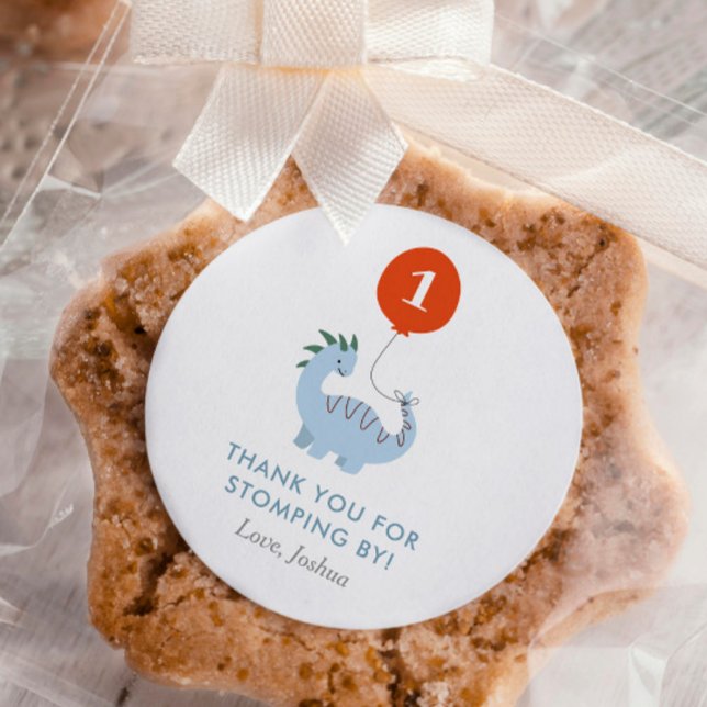 Redonda Dinosaurio Fiesta Pegatina (Subido por el creador)