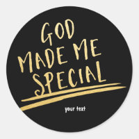 DIOS ME HIZO ESPECIAL Pegatina personalizada negra