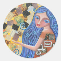 Diosa de la rubia del arándano azul, Pegatina redo