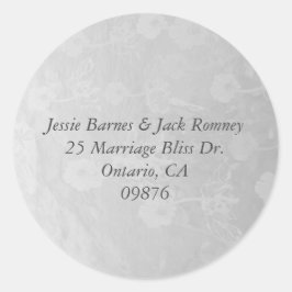 Redonda Dirección de retorno Pegatina de Silvery Floral