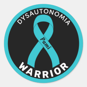 Redonda Disautonomia Warrior Ribbon Pegatina redondo negro