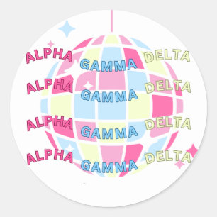 Redonda Disco Pastel Sorority Pegatina AGD