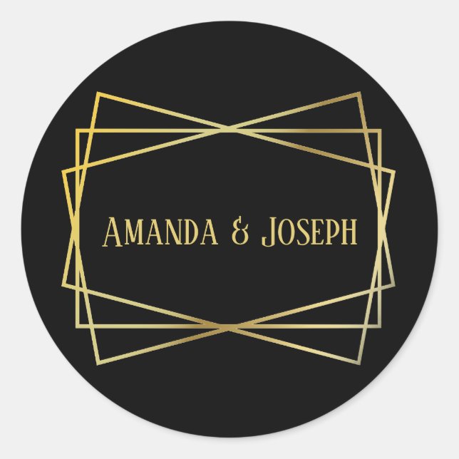 Redonda Diseño de negro de mid mod - Pegatina de círculo (Anverso)