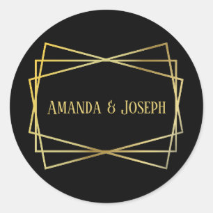 Redonda Diseño de negro de mid mod - Pegatina de círculo