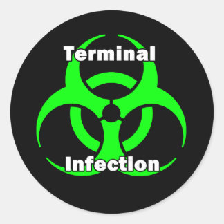 Redonda Diseño de pegatina de infecciones de terminal
