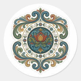 Redonda Diseño de pegatina de mandala Rosemaling