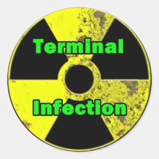 Redonda Diseño de pegatina de radiación de infección termi