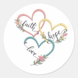 Redonda Diseño de pegatina Fe Esperanza Amor