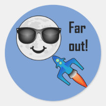 Diseño lejano - Pegatina redondo clásico