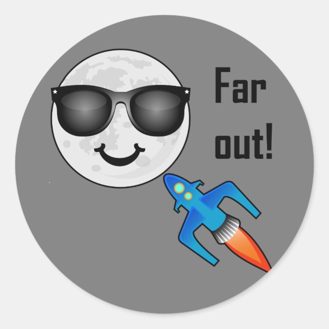 Redonda Diseño lejano - Pegatina redondo clásico (Anverso)