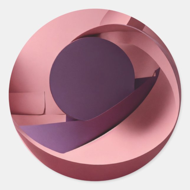 Redonda Diseño Pegatina de estilo rosa (Anverso)