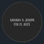 Redonda Diseño simple negro y gris - Pegatina de círculo<br><div class="desc">Mid Mod Design - Pegatina cuadrado</div>