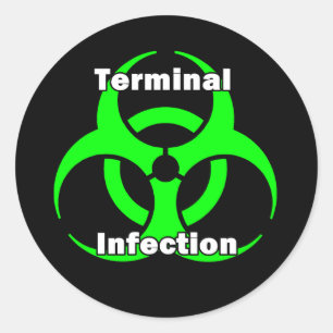 Redonda Diseño terminal del pegatina de la infección