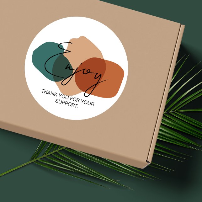 Redonda Disfrutar del Pegatina de paquetes empresariales (Subido por el creador)