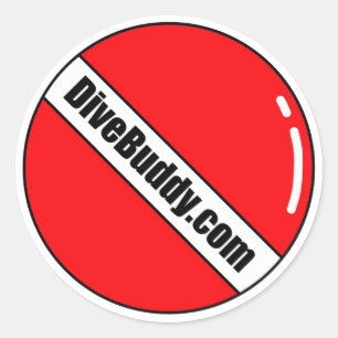 Redonda DiveBuddy.com Pegatina de redondeo