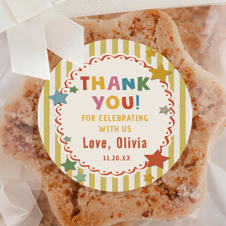 Redonda Diviértete al ser uno! Pegatina de fiesta de cumpl