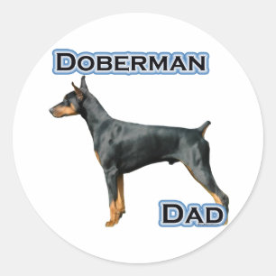 Redonda Doberman Pinscher Dad 4 - Pegatina