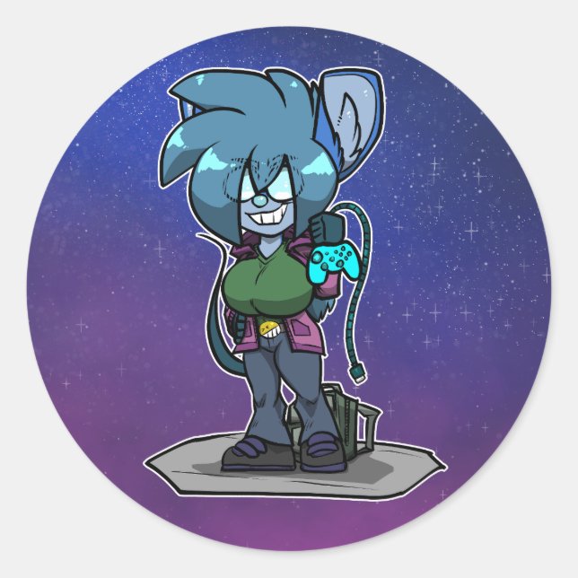 Redonda Dodger Chibi Pegatina (Anverso)