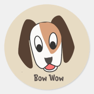 Redonda Dog Bow Wow - Buen trabajo Pegatina