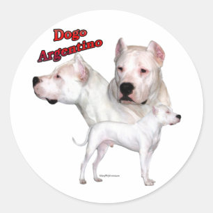 Redonda Dogo Argentino Trio 2 - Pegatina