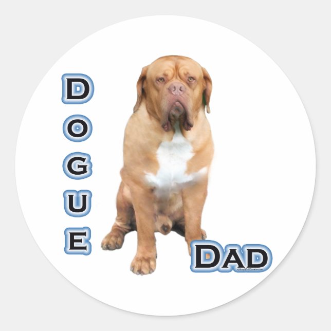 Redonda Dogue Dad 4 - Pegatina (Anverso)