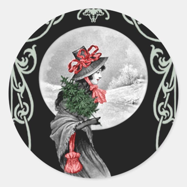 Redonda Doncella de Yule - Pegatina (Anverso)