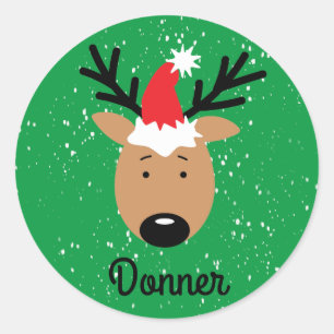 Redonda Donner Reindeer Classic Round Pegatina