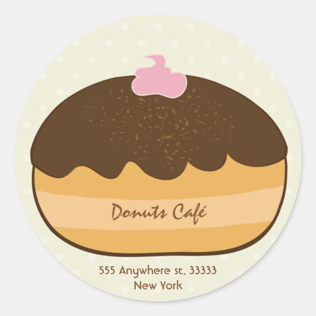 Redonda Donuts Cafe Pegatina (Anverso)