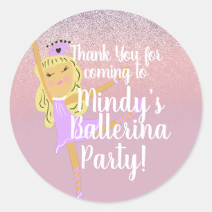 Redonda Doodle de fiesta de bailarina linda Pegatina redon