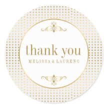 Dots Gold Polka Gracias Pegatina