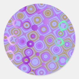 Redonda Dotty Purple 1 Classic Round Pegatina AH2010