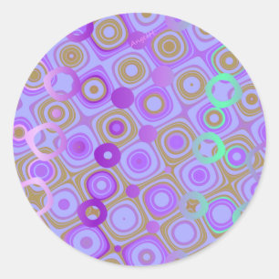 Redonda Dotty Purple 1 Classic Round Pegatina AH2010