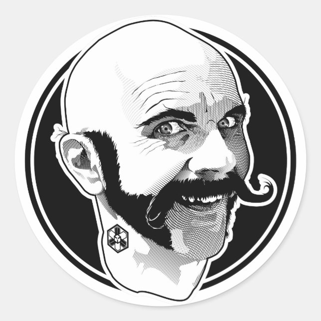 Redonda Dr. Awkward Circle Pegatina (Anverso)